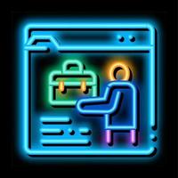 Person Lebenslauf Informationsordner Neonlicht Symbol Illustration vektor