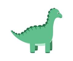 tecknad serie rolig dinosaurie. vektor illustration av söt dinosaurie karaktär. isolerat på vit.