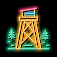 rädda skog torn neon glöd ikon illustration vektor