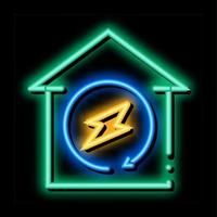 hus energi neon glöd ikon illustration vektor