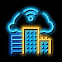 smart house cloud wifi neonglühen symbol illustration vektor