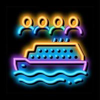 Sea Crossing Liner People Neon Glow Icon Illustration vektor