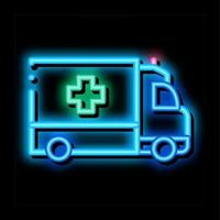 krankenwagen, neonlicht, symbol, abbildung vektor