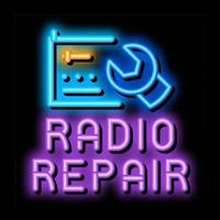 radio reparatur neonglühen symbol illustration vektor