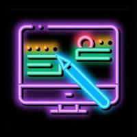 spielentwicklung und design neonglühen symbol illustration vektor