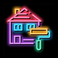 hus målning neon glöd ikon illustration vektor