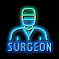 kirurg läkare neon glöd ikon illustration vektor