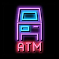 atm terminal neonglühen symbol illustration vektor