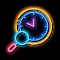 uhr forschung neonglühen symbol illustration vektor