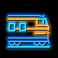 förorts elektrisk tåg neon glöd ikon illustration vektor