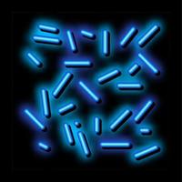 ohälsosam bacill bakterie neon glöd ikon illustration vektor