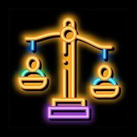 sysselsättning skalor av rättvisa neon glöd ikon illustration vektor