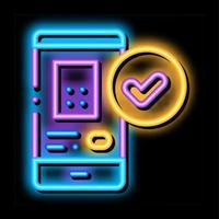 Smartphone-Anwendung Neon-Glow-Symbol-Illustration vektor