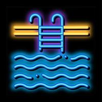 vatten simning slå samman neon glöd ikon illustration vektor