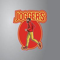 Jogger-Illustrationsdesign-Abzeichen vektor