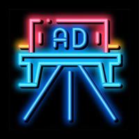 väg tecken annonser neon glöd ikon illustration vektor