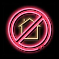 haus durchgestrichenes zeichen neonglühen symbol illustration vektor