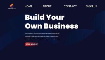 abstrakter Hintergrund Website Landing Page kostenloser Vektor Bauen Sie Ihr eigenes Geschäft auf