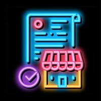 Franchise-Vertragsvereinbarung Neon-Glow-Symbol-Illustration vektor