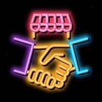 Franchise-Handshake-Neonlicht-Symbol-Illustration vektor