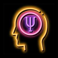 psykologi i mänsklig hjärna neon glöd ikon illustration vektor