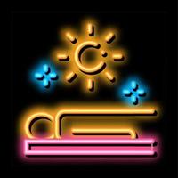 Ansökan Sol bad neon glöd ikon illustration vektor
