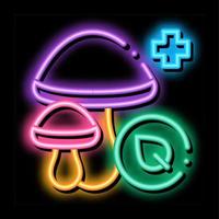 medicinsk svamp neon glöd ikon illustration vektor
