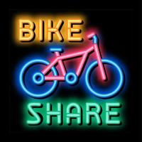 Fahrrad-Sharing-Dienste Neonlicht-Symbol-Illustration vektor