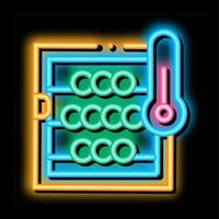 temperatur in der neonglühen-ikonenillustration des weinkellers vektor