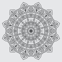Einfache Mandala-Blume, schwarzes geometrisches Patten, Malseite auf weißem Hintergrund. Einfaches Mandala, Mandala-Blumenfärbung auf weißem Hintergrund vektor