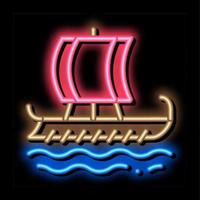 grekisk handlare fartyg neon glöd ikon illustration vektor