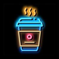 varm kaffe neon glöd ikon illustration vektor