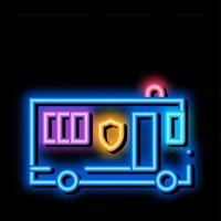 mobile bus-neonglühen-symbolillustration vektor