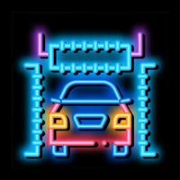automatisk bil tvätta neon glöd ikon illustration vektor