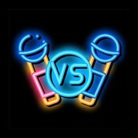 karaoke slåss neon glöd ikon illustration vektor