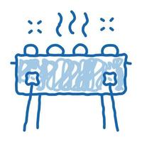 bbq brazier doodle symbol handgezeichnete illustration vektor