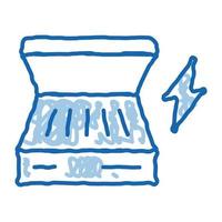 gezeichnete illustration des elektrischen bbq-gekritzelsymbols hand vektor