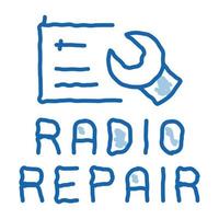 radio reparatur doodle symbol hand gezeichnete illustration vektor