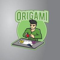 Origami-Illustrationsdesign-Abzeichen vektor