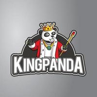 könig panda illustrationsabzeichen vektor