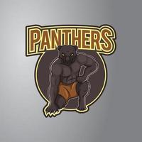 Panther-Illustrationsdesign-Abzeichen vektor