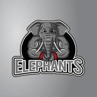 Elefanten-Illustrationsdesign-Abzeichen vektor