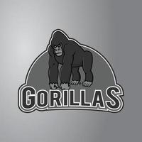 Gorilla-Illustrationsdesign-Abzeichen vektor