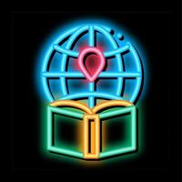 Atlas geographische Karte Buch Neonlicht Symbol Illustration vektor