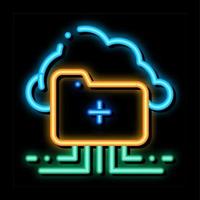 cloud-speicher-neon-leuchten-symbol-illustration vektor