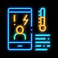 temperatur telefon neonglühen symbol illustration vektor