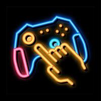 gaming joystick neon glöd ikon illustration vektor