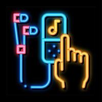 musik-player-neon-leuchten-symbol-illustration vektor