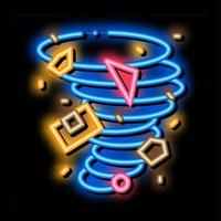tornado detaljer neon glöd ikon illustration vektor