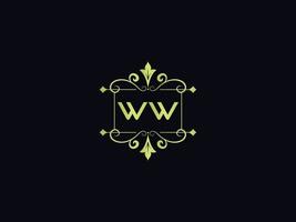 Typografie-ww-Logo-Symbol, einzigartiges ww-Luxus-Logo mit bunten Buchstaben vektor